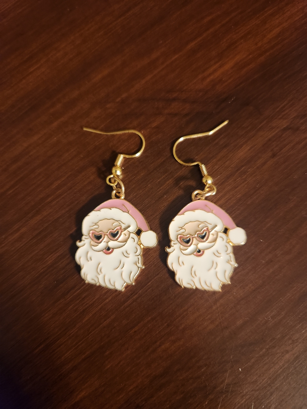 Pink Santa Face Dangle Earrings - Women Jewelry